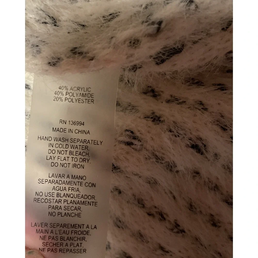 SIONI Open Front Cardigan Crop Sweater Fuzzy Drape Front Light Beige M Boxy Flow